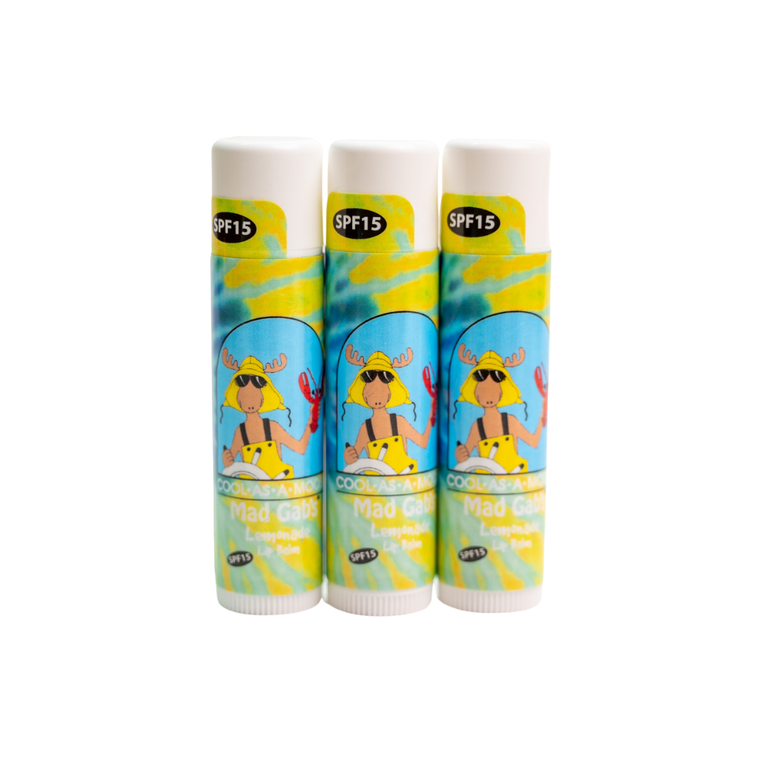 Lobster Lemonade SPF 15 Lip Balm 3pk (Cool As A Moose & Mad Gab's Coll